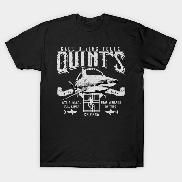 Quint's Cage Diving Tours T-Shirt by Alema Art